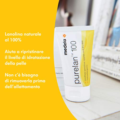 Medela PureLan 100 Crema 800.0699 Pezón, 7 g, Amarillo