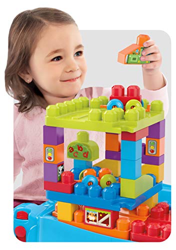 MEGA- Build ’n Learn Table Mesa Preescolar 3 en 1, Multicolor (Mattel CNM42)