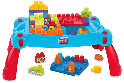 MEGA- Build ’n Learn Table Mesa Preescolar 3 en 1, Multicolor (Mattel CNM42)