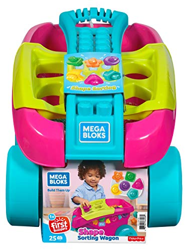 MEGA- Carrito Encajabloques Juguete de Bloques de Constr, Multicolor, Talla única (Mattel FVJ48)