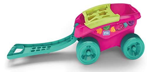 MEGA- Carrito Encajabloques Juguete de Bloques de Constr, Multicolor, Talla única (Mattel FVJ48)