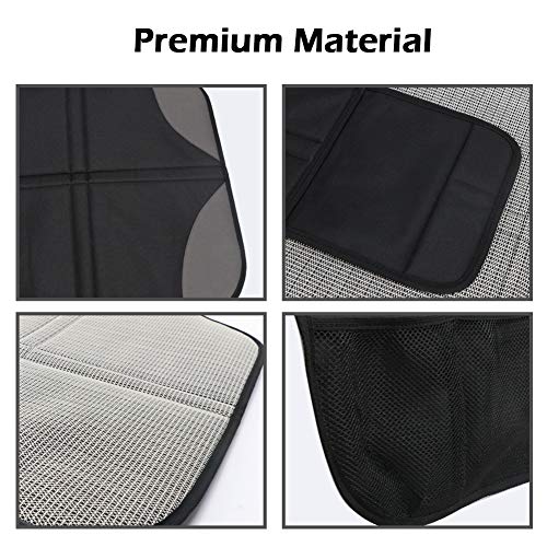 Meinkind 2Pcs Protector Asiento Coche Silla Bebe, Protector Asiento Coche Impermeable, Tamaño Universal Funda Asiento Coche con Organizador Bolsillos, Cubre Asientos Coche Perro de Alta Calidad, Negro