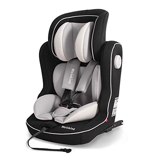 Meinkind Silla de Coche Niños Grupo 1 2 3 Isofix (9-36 kg), Crece con el Niño, Desde los 9 Mes Hasta los 12 Edad de Año Aprox, Normativa ECE R44/4, Negro