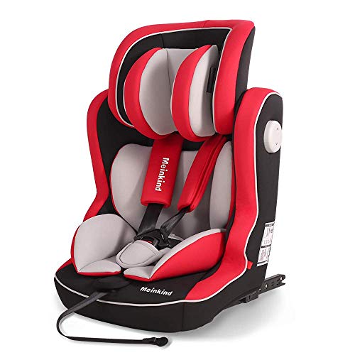 Meinkind Silla de Coche Niños Grupo 1 2 3 Isofix (9-36 kg), Crece con el Niño, Desde los 9 Mes Hasta los 12 Edad de Año Aprox, Normativa ECE R44/4, Rojo