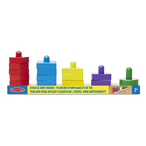 Melissa & Doug- Stack & Sort Board Tablero para Apilar y Clasificar, Multicolor (379)