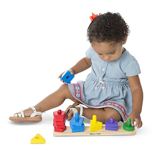 Melissa & Doug- Stack & Sort Board Tablero para Apilar y Clasificar, Multicolor (379)