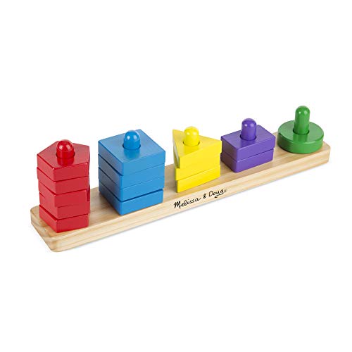 Melissa & Doug- Stack & Sort Board Tablero para Apilar y Clasificar, Multicolor (379)