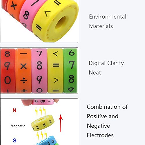 meridy Juguete de Aprendizaje Aritmético Magnético,Regalo Educativo de los Juguetes de Las Matemáticas para los Niños del Bebé,Mayor Que, Menor Que,Igual a 2pcs