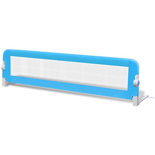 mewmewcat Barandillas de la Cama 150 cm para bebés,Barandilla Plegable de La Cama Infantil portátil y Estable, Barrera de Seguridad,Color Azul