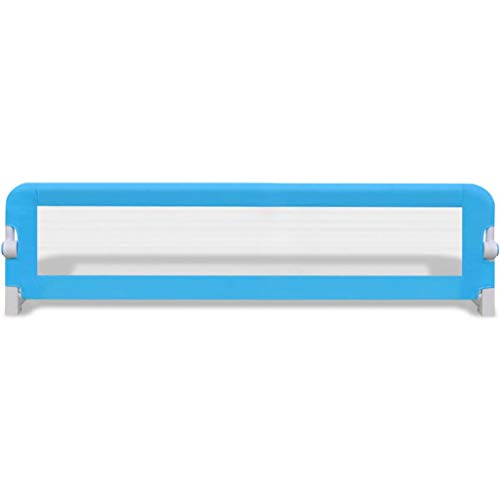 mewmewcat Barandillas de la Cama 150 cm para bebés,Barandilla Plegable de La Cama Infantil portátil y Estable, Barrera de Seguridad,Color Azul