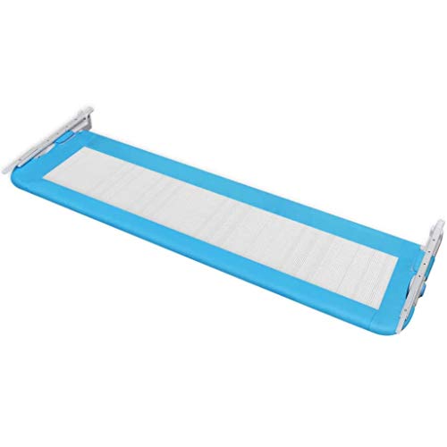 mewmewcat Barandillas de la Cama 150 cm para bebés,Barandilla Plegable de La Cama Infantil portátil y Estable, Barrera de Seguridad,Color Azul