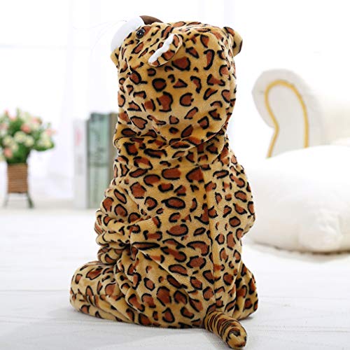 MICHLEY Bebé Ropa Mameluco Niños Niñas Pelele Pijama de Primavera y otoño Franela Traje de Animales leopardo-70cm