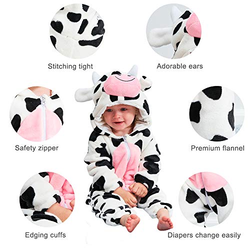 MICHLEY Bebé Ropa Niños Niñas Pijama Disfraces Primavera Franela Traje Animales Pelele nainiu-70cm