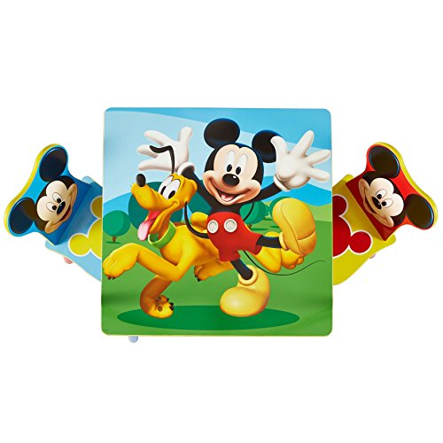 Mickey Mouse Conjunto de Mesa y Dos sillas, Madera, Azul, 63.00x63.00x45.00 cm