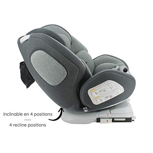 migo Silla de Coche Isofix y giratoria One 360° – Espalda de la Carretera 0 – 18 kg