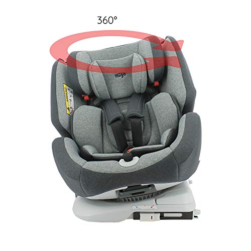 migo Silla de Coche Isofix y giratoria One 360° – Espalda de la Carretera 0 – 18 kg