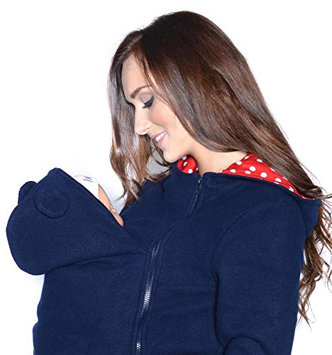 Mija Arts Sudadera con capucha polar cálida de maternidad para portabebés para mujer 36 / S Azul oscuro