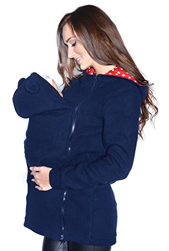 Mija Arts Sudadera con capucha polar cálida de maternidad para portabebés para mujer 36 / S Azul oscuro