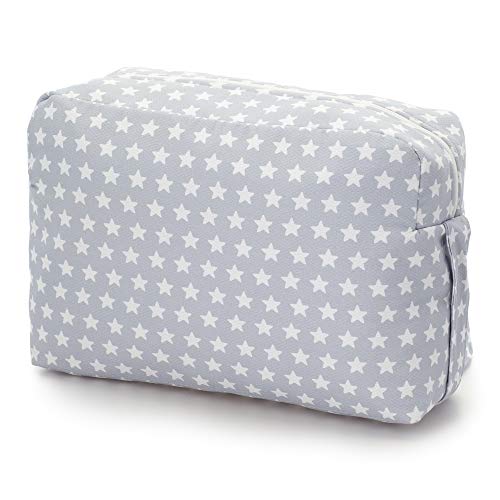 Mimuselina Bolsa de Maternidad | Bolso Organizador Productos Bebé, Bolsa Maternal para Hospital y para Silla de Paseo, Impermeable, Espaciosa, Práctica y Cómoda, Estampado Estrellas Gris, 40x28x14