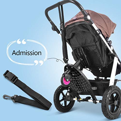 MIsha Plataforma Carrito Bebe con Asiento, Plataforma Carrito Bebe Universal, Asiento Extraíble y Montaje, 360° Rueda giratoria (Rueda Rosa)