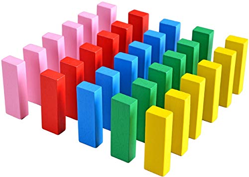 ML Pack Juegos didácticos Bloques de Madera Coloridos de Tablero de apilamiento de Torre 48 Piezas + Domino Infantil con Motivo amínales Juguete de Sobremesa Educativo para Niños y Niñas