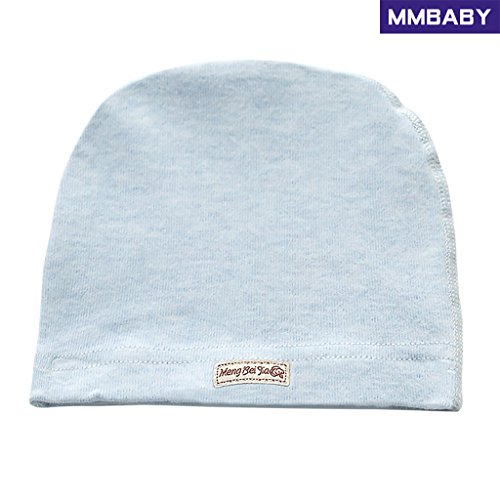 MMBABY 2 Pack of Algodón Súper Suave Sombrero, Elastico Stretch Head Wrap Infantil Turbante Niño Bebé Nudo Diadema (0-3 Meses, Azul)