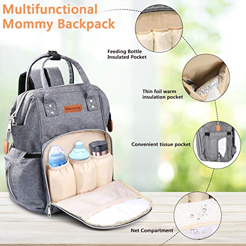 Mochila de Pañales Multifuncional, Weeygo Impermeable Oxford Bolso Pañal De Gran Capacidad Bolso de Viaje Para Bebés y Mamá con 2 Correas de Cochecito