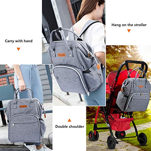 Mochila de Pañales Multifuncional, Weeygo Impermeable Oxford Bolso Pañal De Gran Capacidad Bolso de Viaje Para Bebés y Mamá con 2 Correas de Cochecito