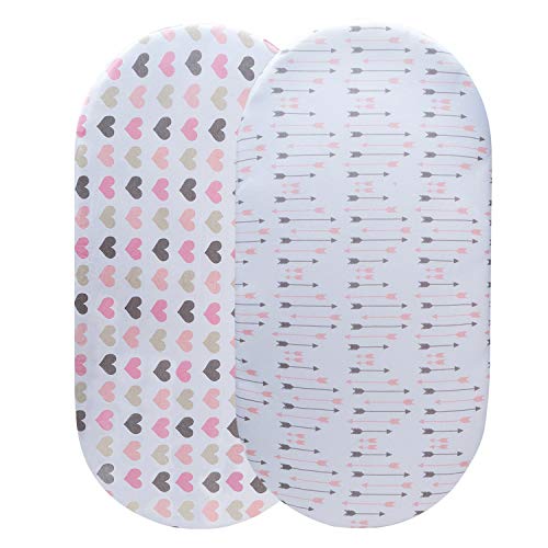 Momcozy Sábana Minicuna 75x33cm/80x46cm Ajustable para Colchón Capazo/Carro/Cochecito de bebé para Niños y Niñas, de 100% Algodón, Elástico se Adapta a Julius Zöllner, Träumeland, Alvi, FabiMax