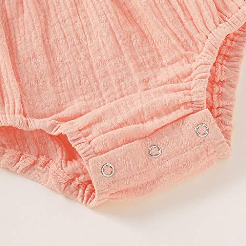 Mono para Bebé ReciéN Nacido OtoñO De Manga Larga Mezcla De AlgodóN Volantes Vestido De Fiesta De Bautismo Ropa Deportiva Informal Pijama CóModo 0-18 Meses Ropa De Bebe(Rosado,0-3 meses/70)