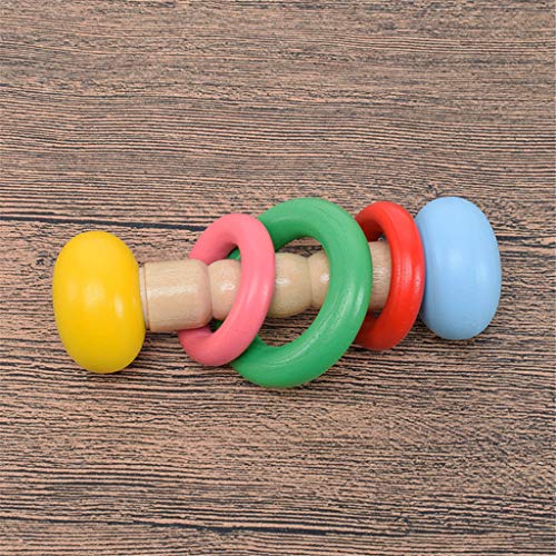 Montessori - Juego de 4 cascabeles de madera para guardar sonajeros, juguete para bebé