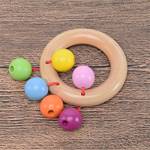 Montessori - Juego de 4 cascabeles de madera para guardar sonajeros, juguete para bebé