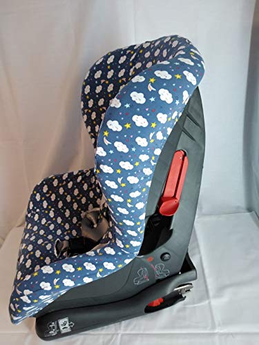 Moon-bebe Funda Universal para Silla de Coche Grupo 1-2-3 azul (nuves)