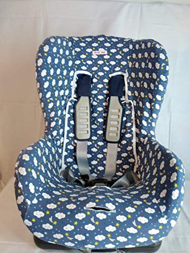 Moon-bebe Funda Universal para Silla de Coche Grupo 1-2-3 azul (nuves)