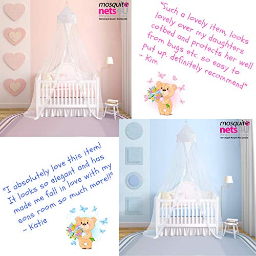 Mosquito Net 4 U Baby Baby-white001 Cama con dosel y protección contra insectos, Blanco