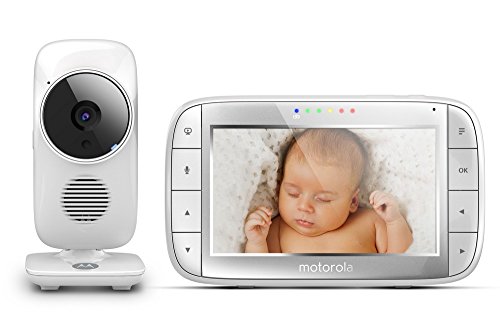 Motorola Baby MBP 48 Vigilabebés Vídeo con Pantalla LCD, Modo Eco y Visión Nocturna, Blanco