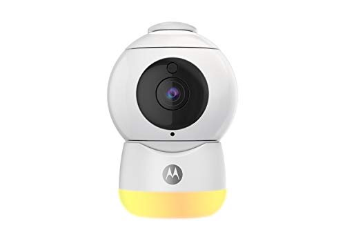 Motorola Baby Peekaboo - Cámara de Video para Bebés Full HD WiFi con Luz Nocturna - Temperatura, Panorámica, Escaneo, Zoom, Inclinación, Conversación de 2 Vías, Nanas - Storage Local y Cloud - Blanco