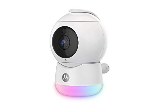 Motorola Baby Peekaboo - Cámara de Video para Bebés Full HD WiFi con Luz Nocturna - Temperatura, Panorámica, Escaneo, Zoom, Inclinación, Conversación de 2 Vías, Nanas - Storage Local y Cloud - Blanco