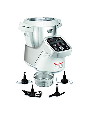 Moulinex Cuisine Companion HF800A13 Robot cocina con 6 programas automáticos, 4,5 L de capacidad 6 personas, 12 velocidades y temperatura de 30º a 130º, función de mantenimiento de la calor 45 min