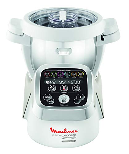 Moulinex Cuisine Companion HF800A13 Robot cocina con 6 programas automáticos, 4,5 L de capacidad 6 personas, 12 velocidades y temperatura de 30º a 130º, función de mantenimiento de la calor 45 min