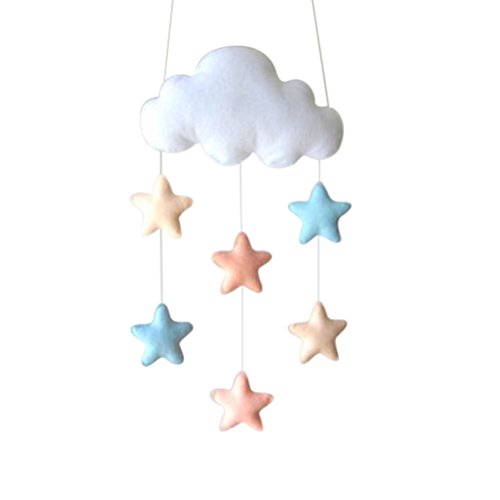 Móvil de Nube Decorativo Adornos de Habitacion Infantil Decoracion Colgante de Pared para Bebe con Estrella