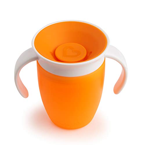 Munchkin Miracle 360° - Vaso de entrenamiento antiderrames, 7oz / 207ml, Naranja