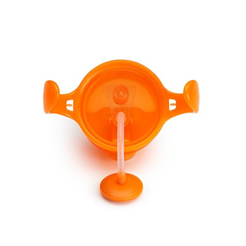 Munchkin Vaso de entrenamiento Click Lock Tip and Sip con pajita abatible (7oz / 207ml, Naranja)