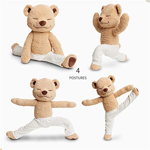 Muñeca de peluche de oso de yoga de Moonvvin, flexible, extraíble, de felpa para niños, regalos de amigos