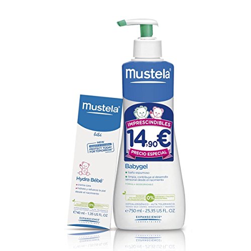 Mustela - Babygel hipoalergénico 750ml + hydra bebe crema hidratante de cara 40ml Bebe