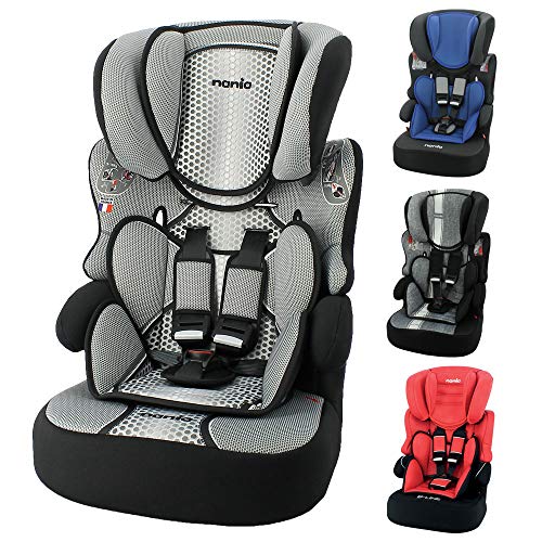 Mycarsit - Asiento elevador para niños Ferrari (para automóvil) - Grupo 1/2/3 (para niños de 9 a 36 kg, en color gris