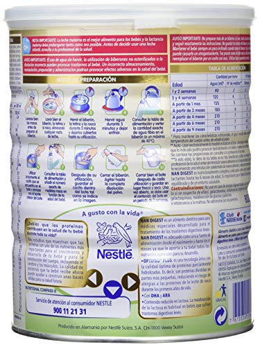 NAN Digest, Leche de continuación para bebé - 800 gr.