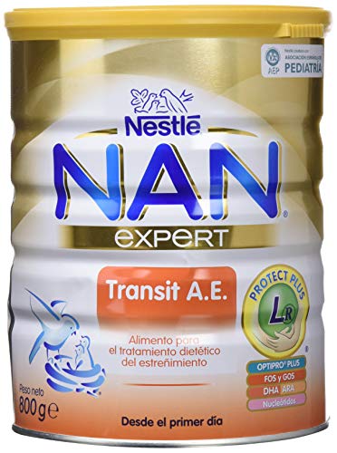 NAN Transit A.E. - Alimento en polvo para lactantes con estreñimiento - Fórmula para bebé - Desde el primer día - 800g