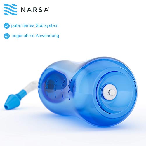 NARSA® Kit de Lavado y Irrigación Nasal/Aspirador de Nariz/Enjuague Nasal para Aliviar la Congestión Nasal Causada por las Alergias, Infecciones, Polen y Impurezas / 30 Bolsas de Solución Salina