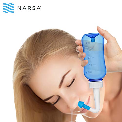 NARSA® Kit de Lavado y Irrigación Nasal/Aspirador de Nariz/Enjuague Nasal para Aliviar la Congestión Nasal Causada por las Alergias, Infecciones, Polen y Impurezas / 30 Bolsas de Solución Salina